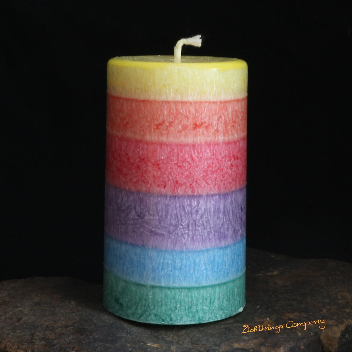 Regenbogenkerze aus Pflanzenwachs