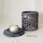 Chauffe-théière Guirlande de fleurs, 3 pièces - Hauteur de combustion 9 cm