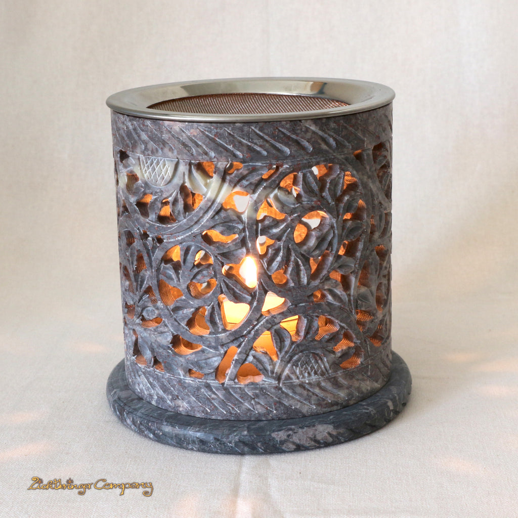 Chauffe-théière Guirlande de fleurs, 3 pièces - Hauteur de combustion 9 cm
