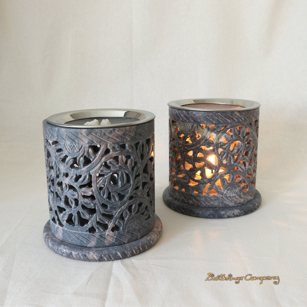 Chauffe-théière Guirlande de fleurs, 3 pièces - Hauteur de combustion 9 cm