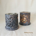 Chauffe-théière Guirlande de fleurs, 3 pièces - Hauteur de combustion 9 cm