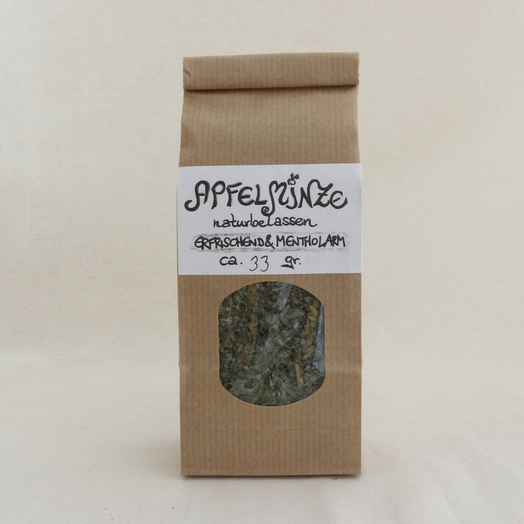 Apfelminze naturbelassen – Kräutertee im Papier-Blockbodenbeutel von Lichtbringer Company