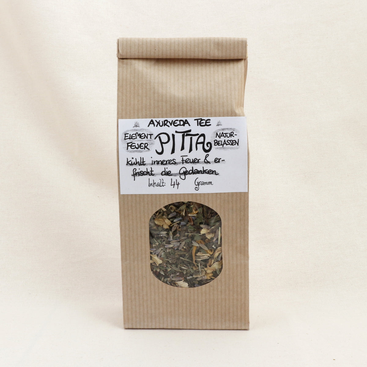 Pitta Ayurveda-Tee - Element Feuer – Ayurveda Kräutertee im Papier-Blockbodenbeutel von Lichtbringer Company