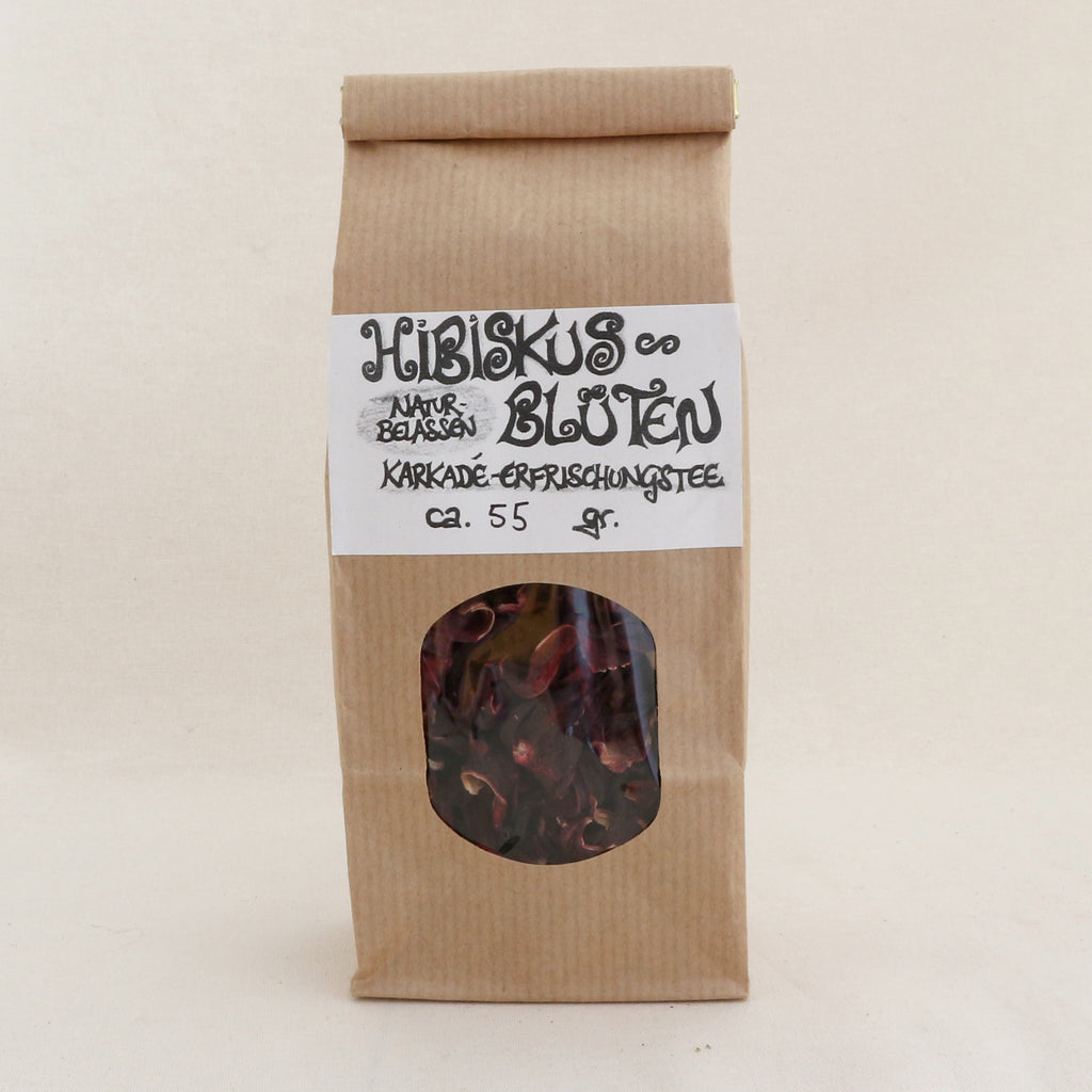 Hibiskusblüten naturbelassen – Kräutertee im Papier-Blockbodenbeutel von Lichtbringer Company