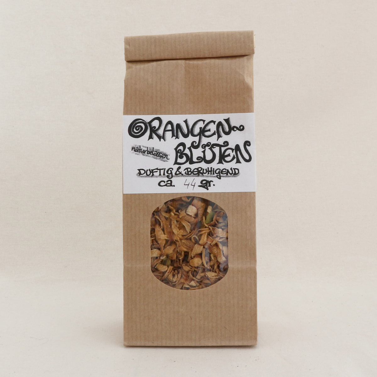 Orangenblüten naturbelassen – Kräutertee im Papier-Blockbodenbeutel von Lichtbringer Company