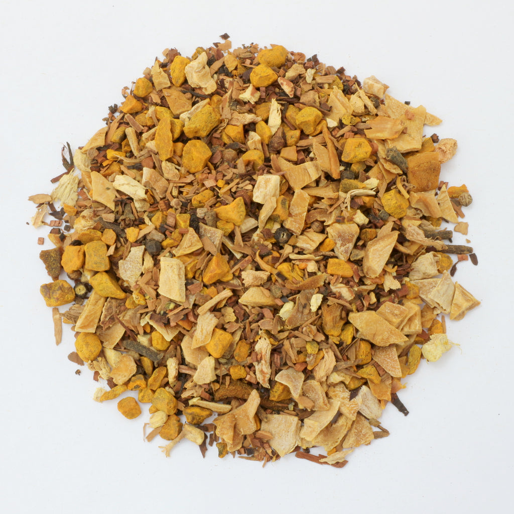 Sonni Tschai - Kurkuma-Gewürztee – loser Chai Gewürztee mit Mango für warme und aromatische Teemomente