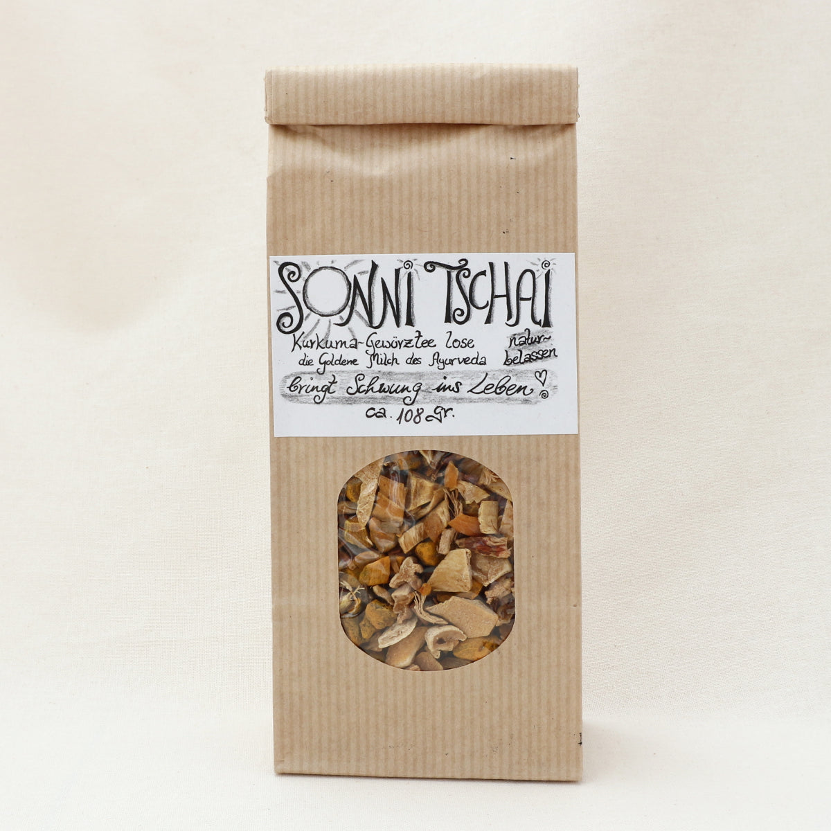 Sonni Tschai - Kurkuma-Gewürztee – große Packung Chai Gewürztee im Papier-Blockbodenbeutel von Lichtbringer Company