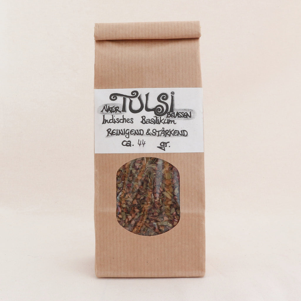 Tulsi - Indisches Basilikum – Kräutertee im Papier-Blockbodenbeutel von Lichtbringer Company