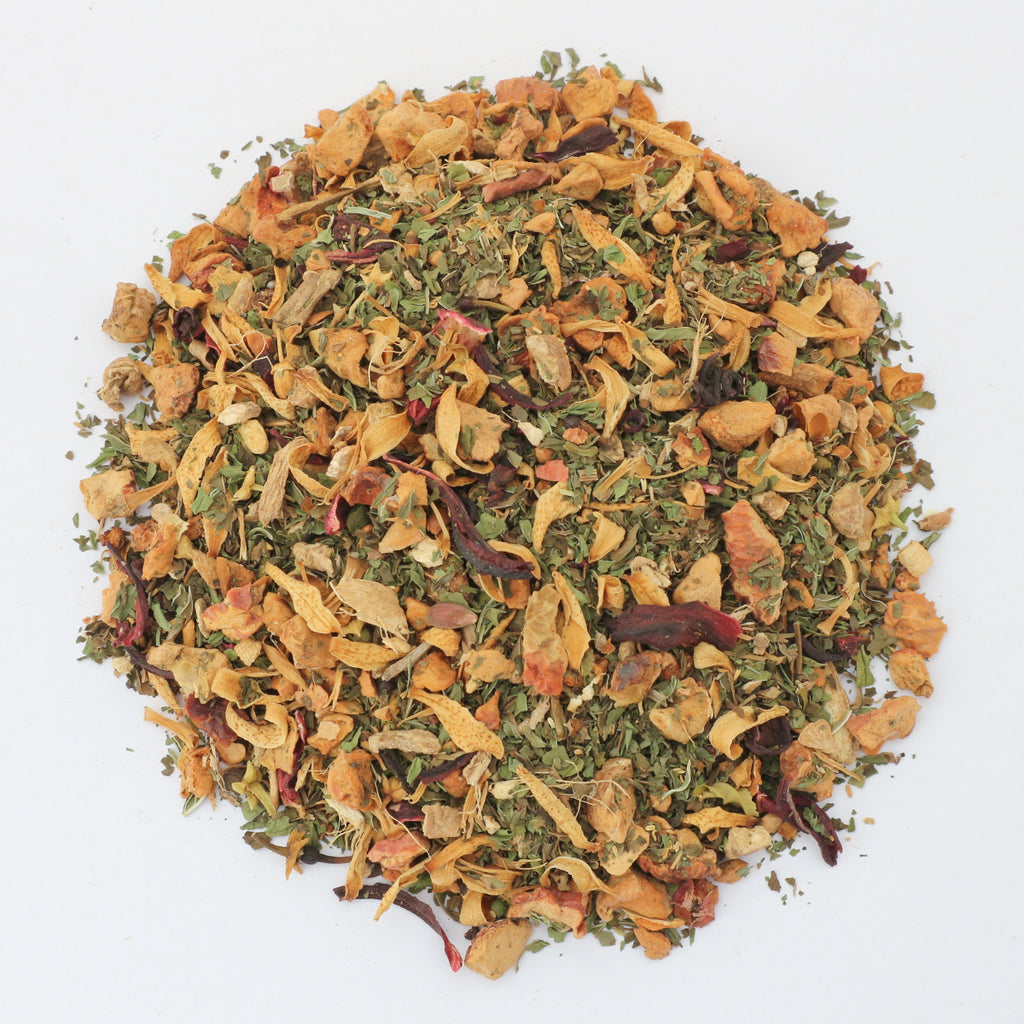 Wichtelkraut Kräuter-Früchte-Tee mit Apfel, Nanaminze, Orangenblüten, Hibiskus