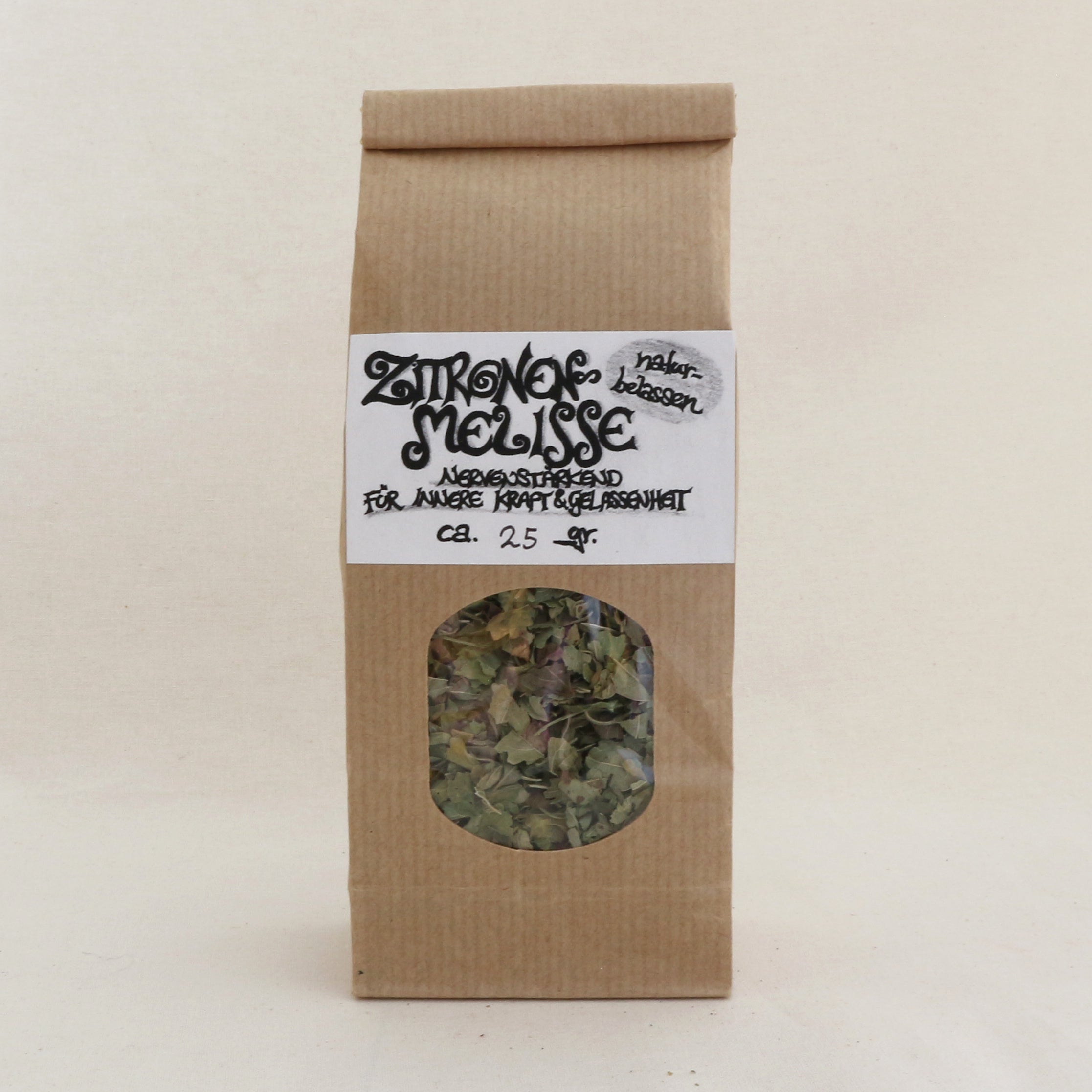 Zitronenmelisse – naturbelassener Kräutertee im Papier-Blockbodenbeutel von Lichtbringer Company