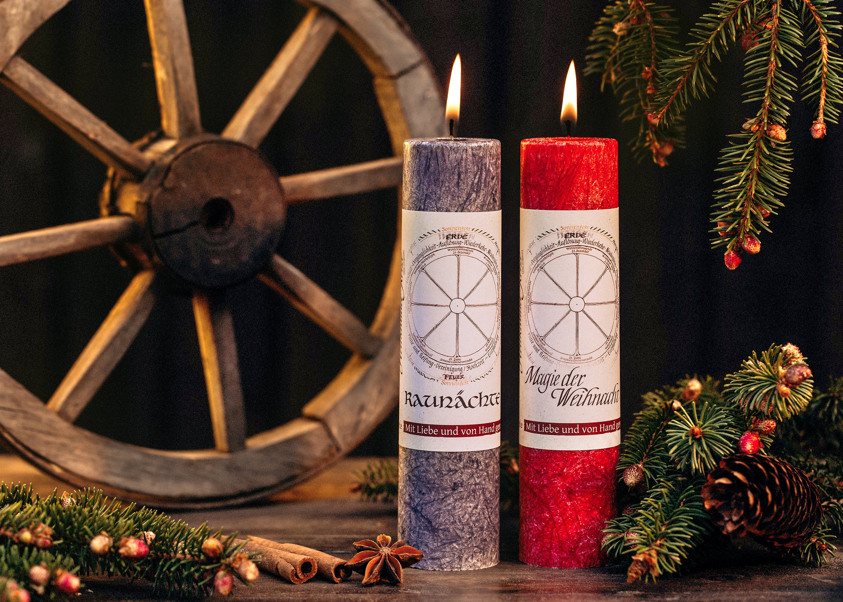 Wintersonnenwende Ritualkerze der Allgäuer Heilkräutermanufaktur