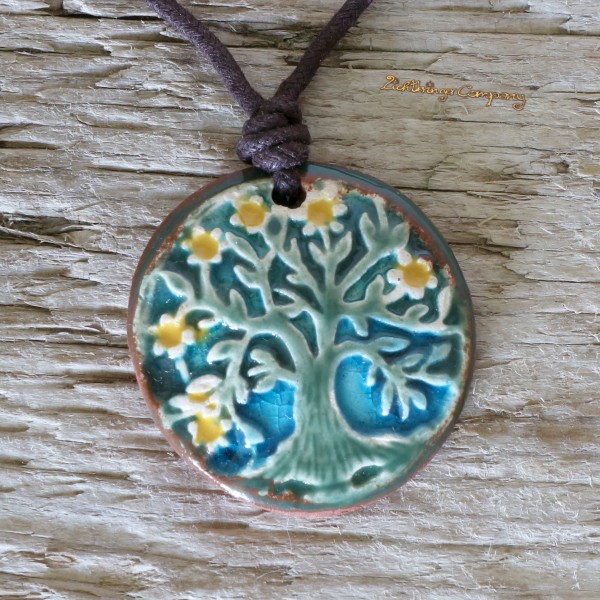 Neclays Halskette mit Lebensbaum grün