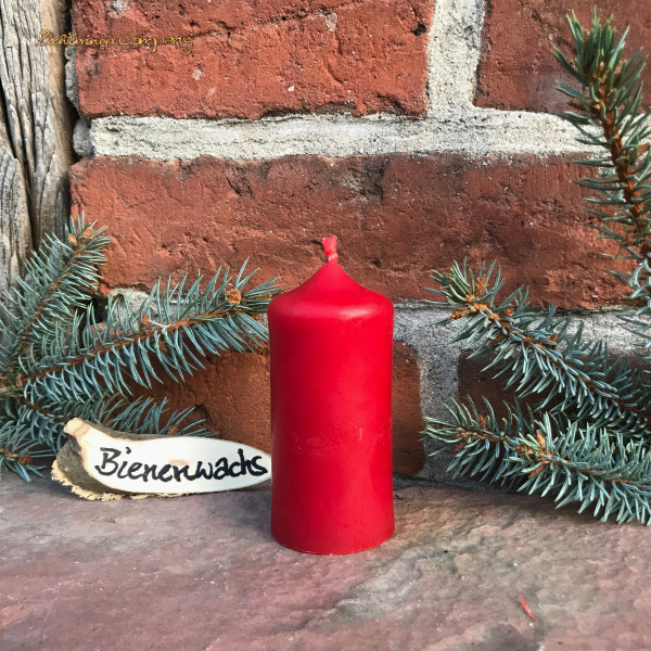 Adventskranz Stumpen aus 100 % Bienenwachs rot