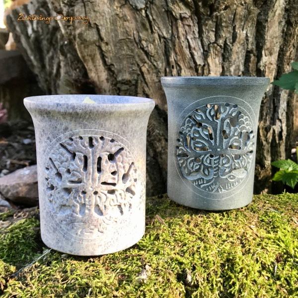Lebensbaum Räucherstövchen aus natürlichem Speckstein