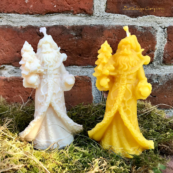 Nikolaus Weihnachtsmannkerze aus Rapswachs oder Bienenwachs