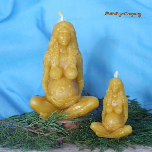 Pacha Mama Mutter Erde Gaia Kerzenstatue aus Bienenwachs, in 2 Größen