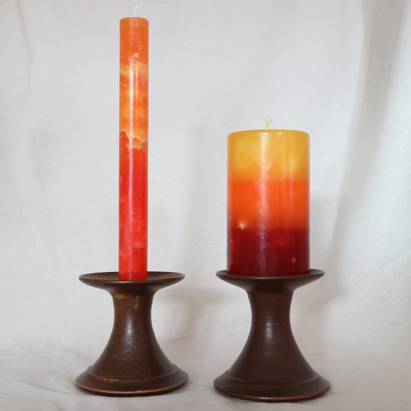 Getöpferter Kerzenständer für Stumpen und Stabkerzen