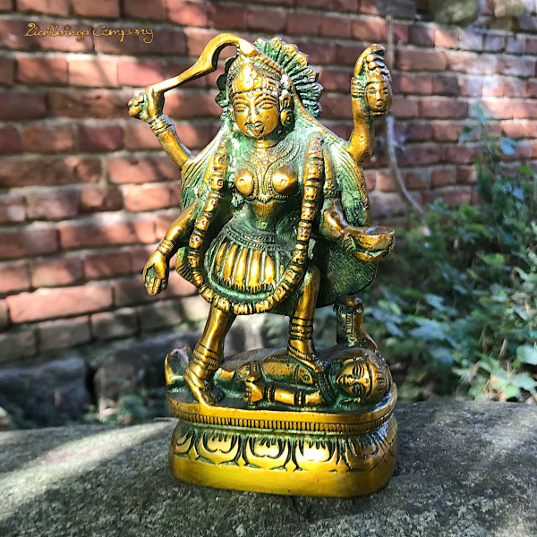 Kali Statue kupferfarben, Höhe 15 cm