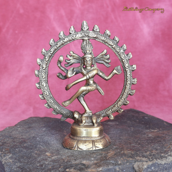 Shiva Nataraj Statue aus Messing, Höhe 10 cm