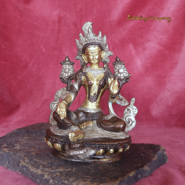 Tara Statue aus Messing, Höhe 14 cm