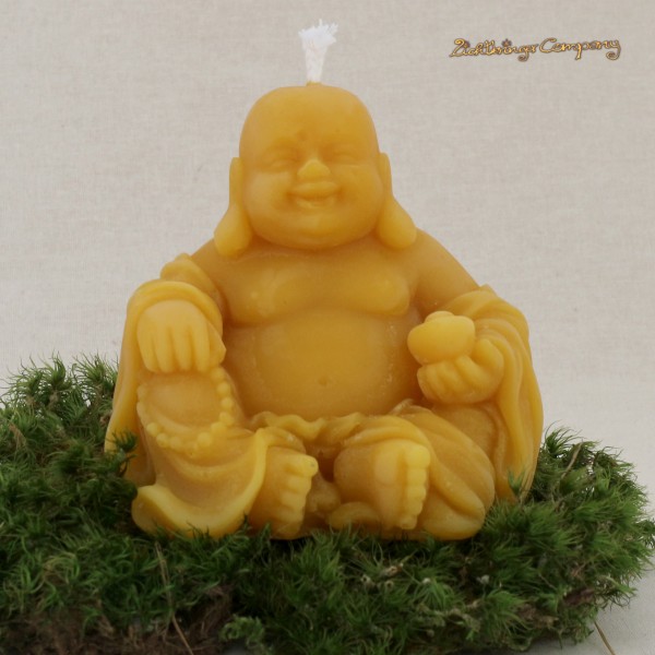Glücks-Buddha Kerze aus Bienenwachs