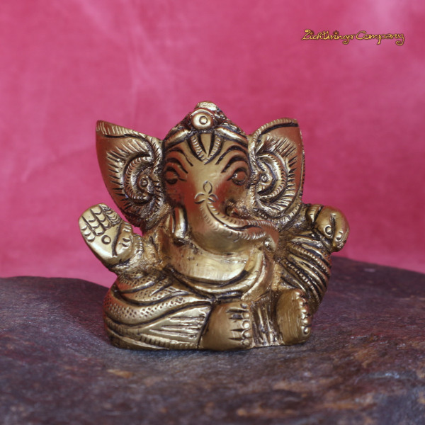 Ganesha Baby Statue aus Messing, Höhe 5 cm