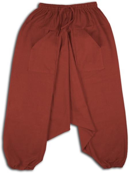 Aladinhose Pluderhose Muckhose schmaler Bund robust - weinrot