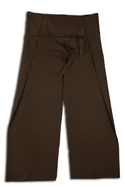 Fisherman Thai-Hose aus robustem Baumwollstoff dunkelbraun